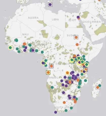 Previous, ongoing, and planned PADDD events in Africa (from PADD Tracker)
