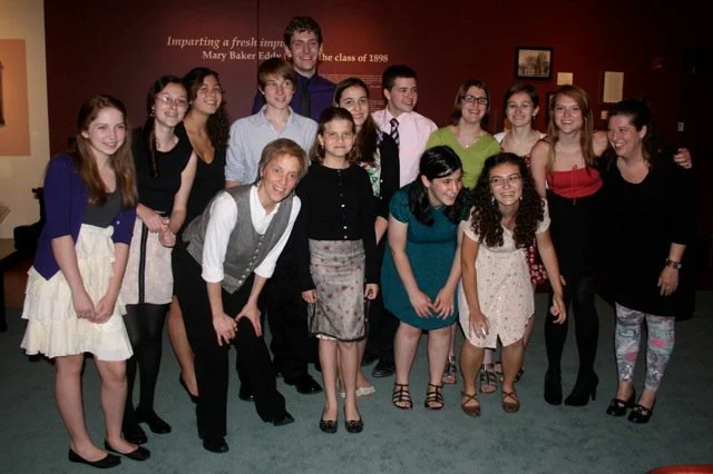 high school students after the spring recital - with pianist Megan Henderson