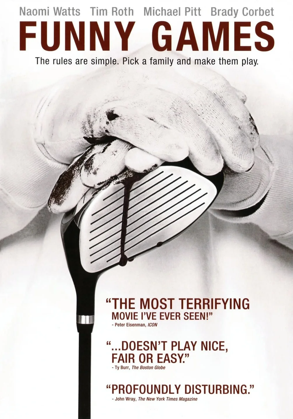 The cover of Michael Haneke's "Funny Games" (2007) with a caption from Eisenman