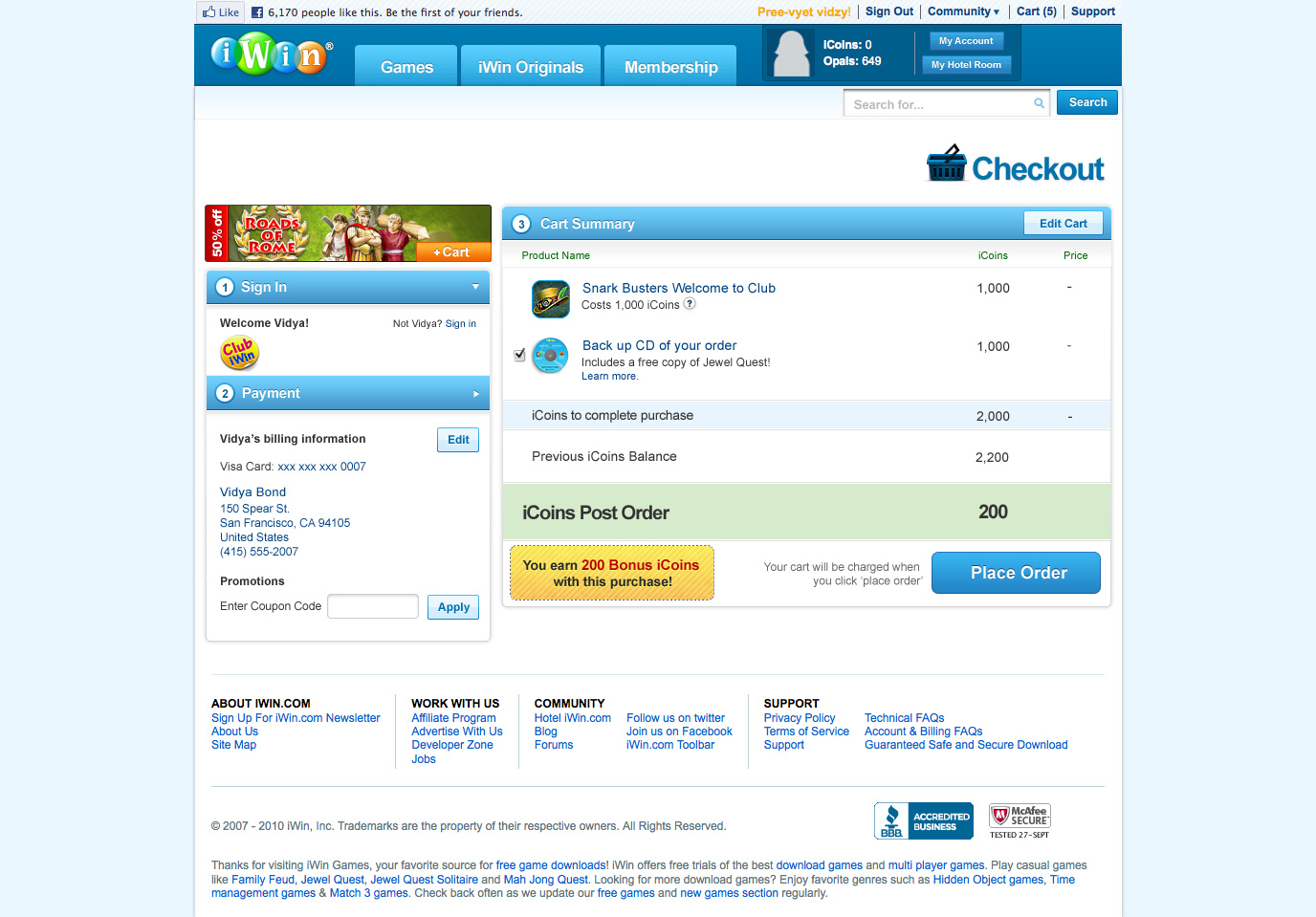 E-Commerce Shopping Cart Design
