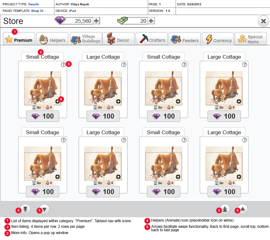 UX Process: Wireframe Specs