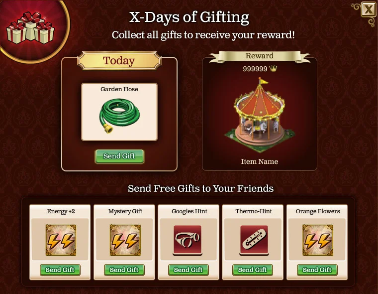 Free Gifting Feature Design - Gardens of Time&nbsp;