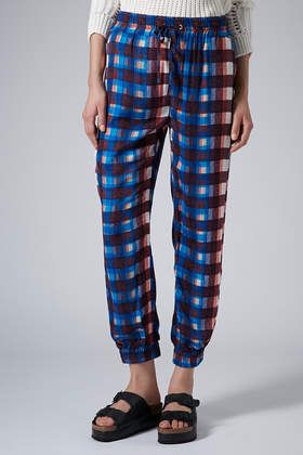 Woven check joggers £38 at Topshop.