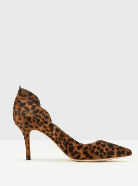 leopard print low block heel shoes