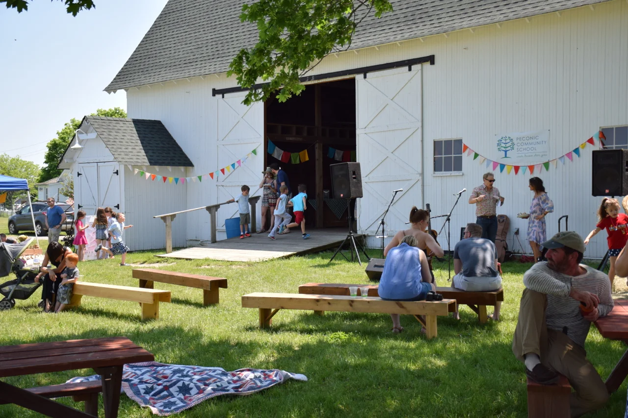 Spring Fundraiser at Hallockville Museum Farm sponsored by community businesses, organizations, and individuals, and organized in large part by PCS community volunteers.