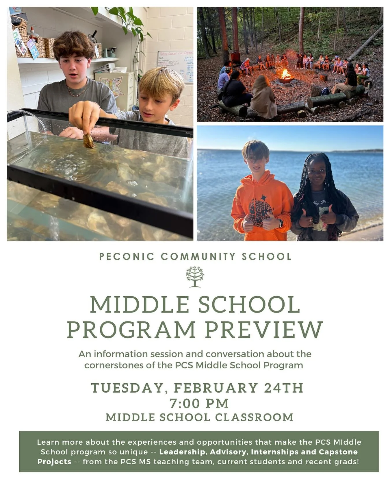 Middle School done differently. ✨

As the oldest students in the school, PCS Middle Schoolers don&rsquo;t get lost in the crowd &mdash; they lead it. From guiding younger students to real-world internships to two-year capstone projects they design th