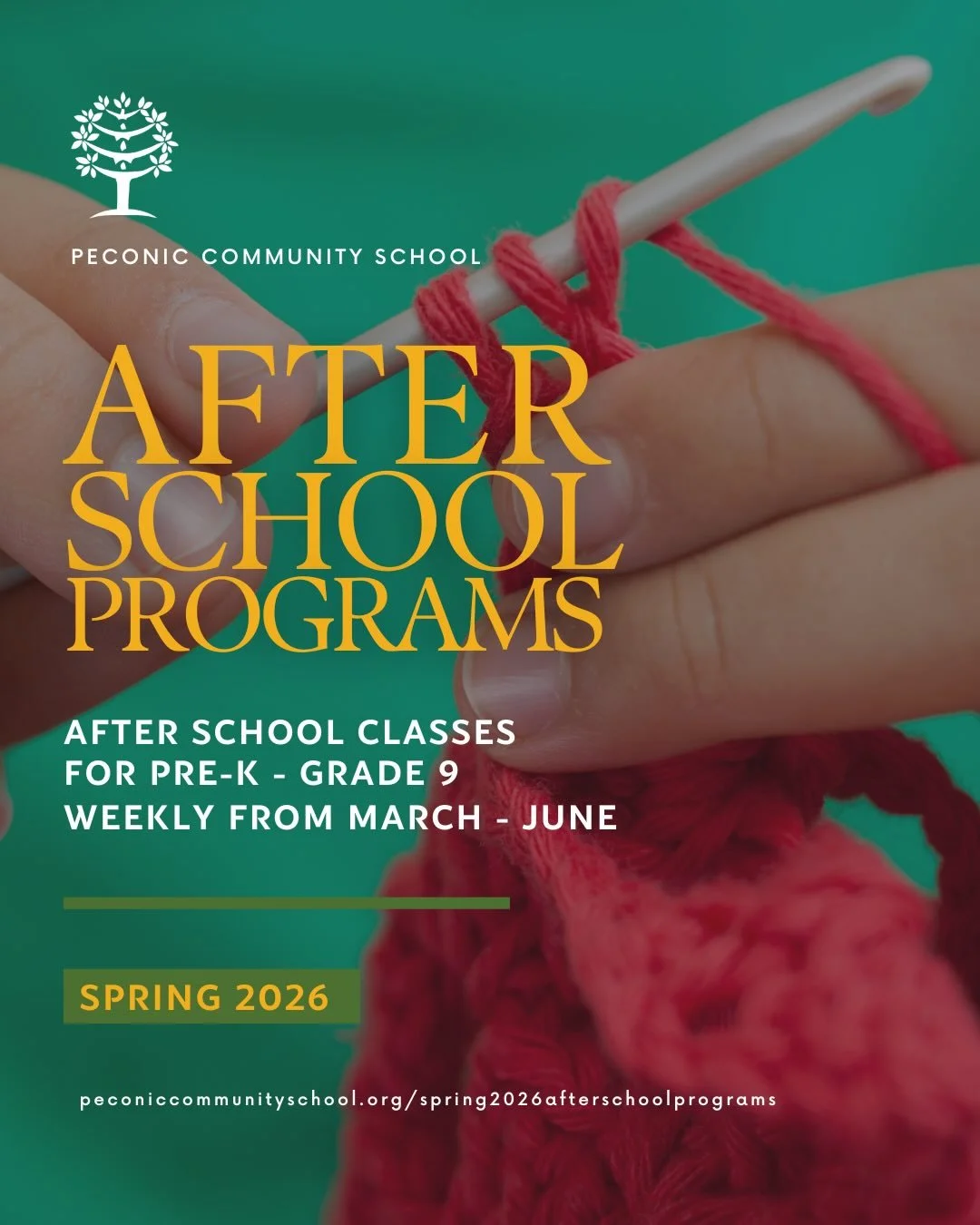 ⏰ One week away! Spring After School Programs at Peconic Community School begin Monday, March 30th &mdash; and there&rsquo;s still time to register!

11 classes and clubs for children from age 1 through Grade 9, open to all kids in the community. Fro