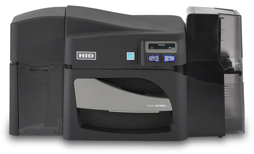 FARGO® DTC4500e com gravador, para impressão de grandes volumes de cartões Alta segurança eficiência na produção de cartões mais duráveis e seguros
