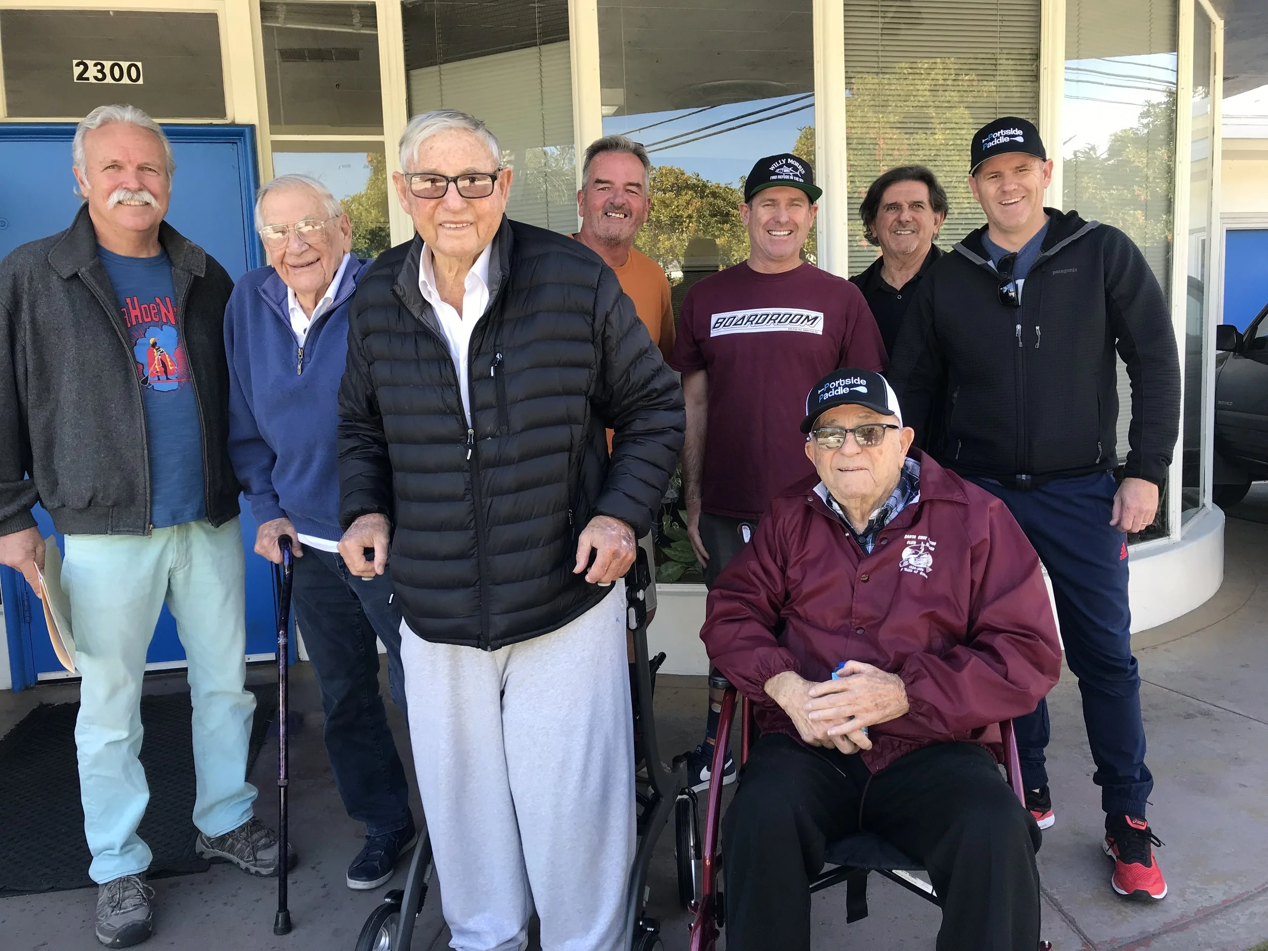 3 original members of the Santa Cruz Surfing Club, established in 1936.