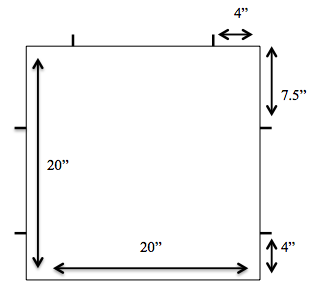 Here is a very basic schematic to give you the general idea. Adjust measurements as needed.