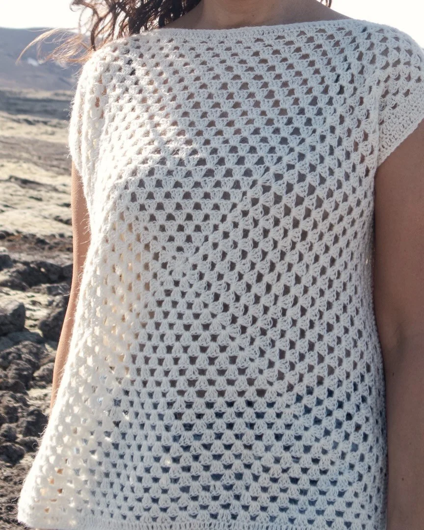 Who knew a granny square could look so pretty? This is the original #AmmaGrannySquareTop that inspired me to rewrite it as a &ldquo;real&rdquo; pattern to take the guesswork out of making a top that fits while preserving the integrity of the design a