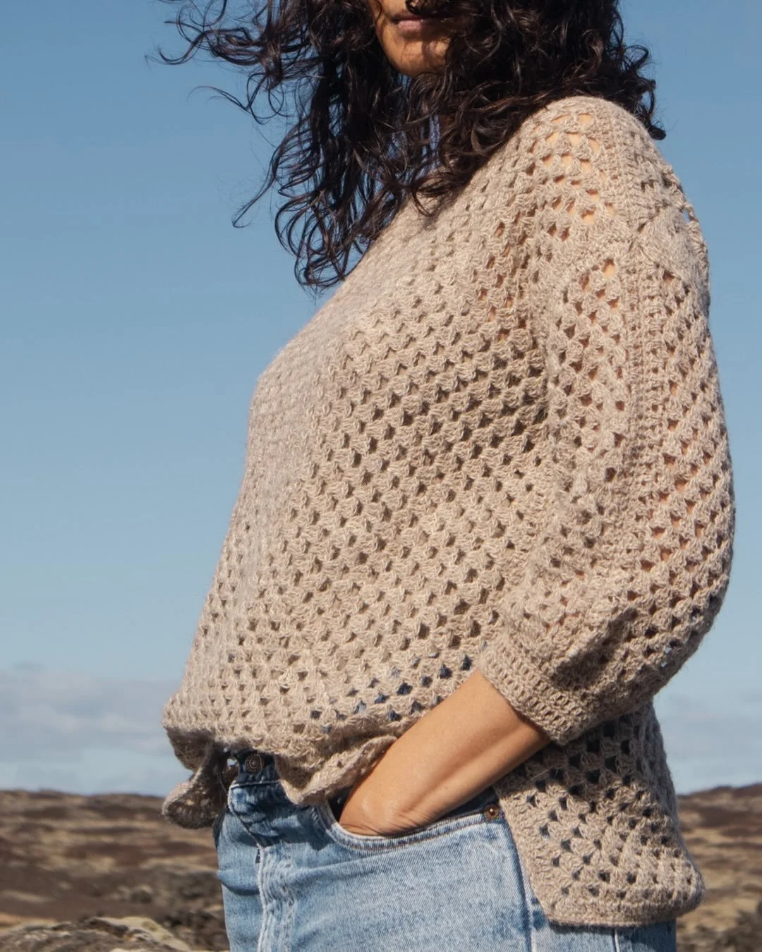 Amma has arrived! 
The #AmmaGrannySquareTop and #AmmaGrannySquareSweater pattern is live on Ravelry. This two-in-one pattern features simple granny square construction, variations for both a top and a sweater, nine sizes to fit up to a 62&rdquo;/158 