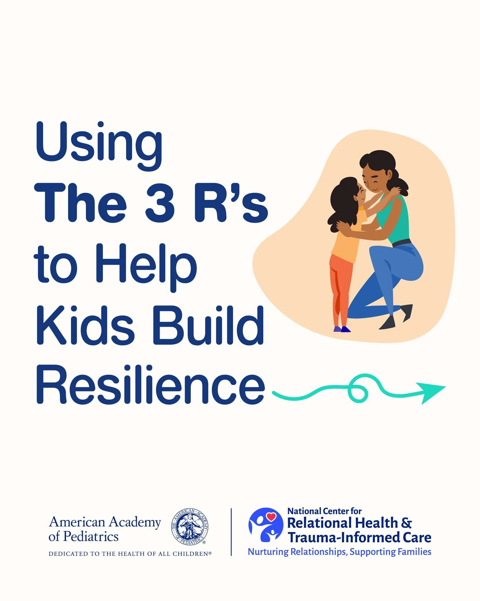May be an image of child and text that says 'Using The 3 R's to Help Kids Build Resilience American Academy of Pediatrics EDICATID TO သလှန မ္္ ΤΣ nΑΙΤΗ or ALL CJULDREN* National Center NationalCenterfor for Relational Health Relat.jpeg