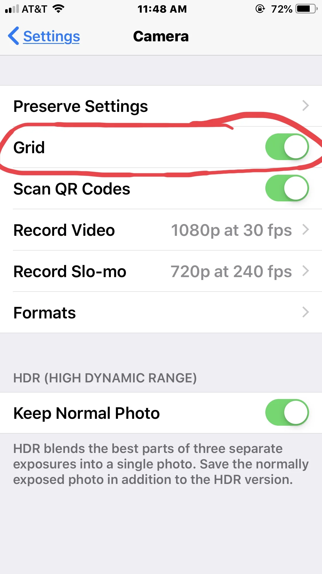 Turn on the Grid , by tapping the button.