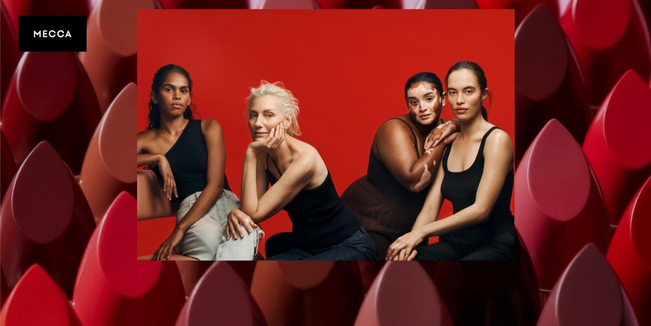 Mecca Cosmetica SKIN Campaign Photographer Georges Antoni , Beauty Director Shella Martin. Hair Director Bradwyn Jones, Senior Stylist Jana Pokorny