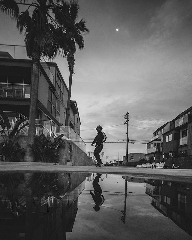 I posted up at this puddle and waited for a dude to come dance-skating by on roller skates. I didn&rsquo;t have too wait long.