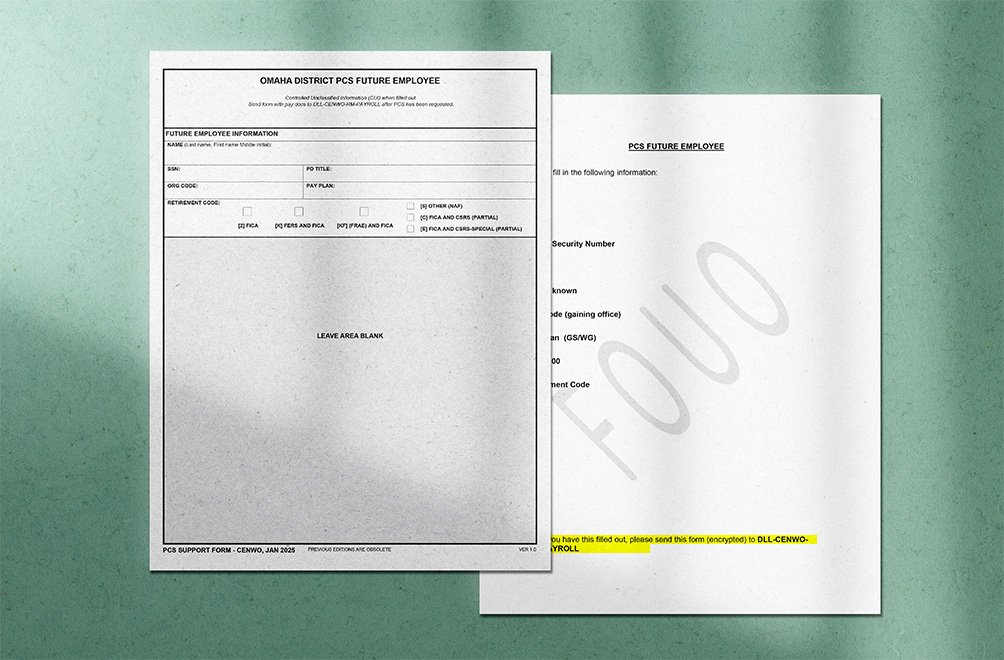A simple PDF form from an outdated Word document that aligns with the standards of federal forms. 