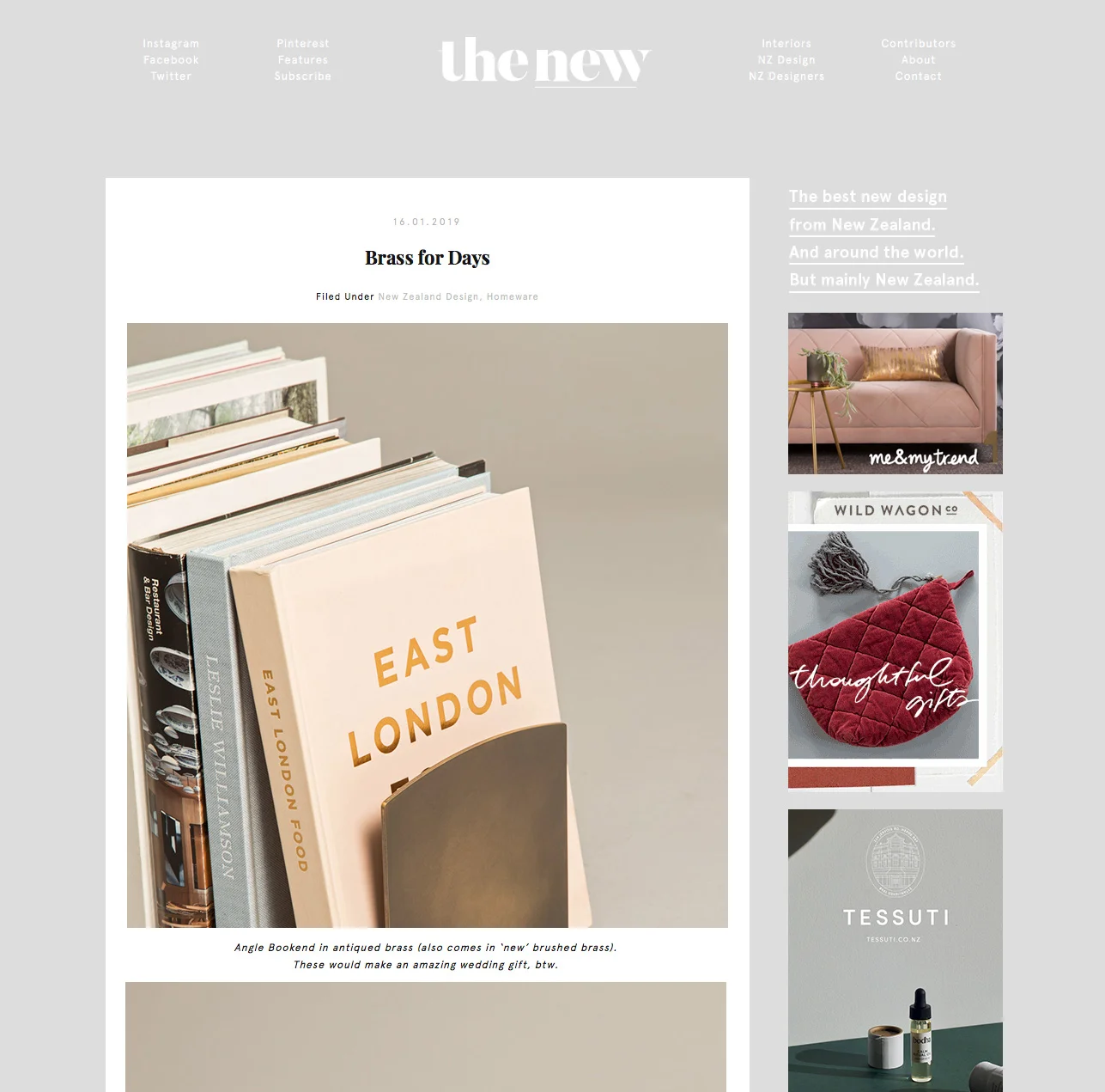 Brass For Days - Featuring a selection of our new Home Collection and projects January 2019 The New