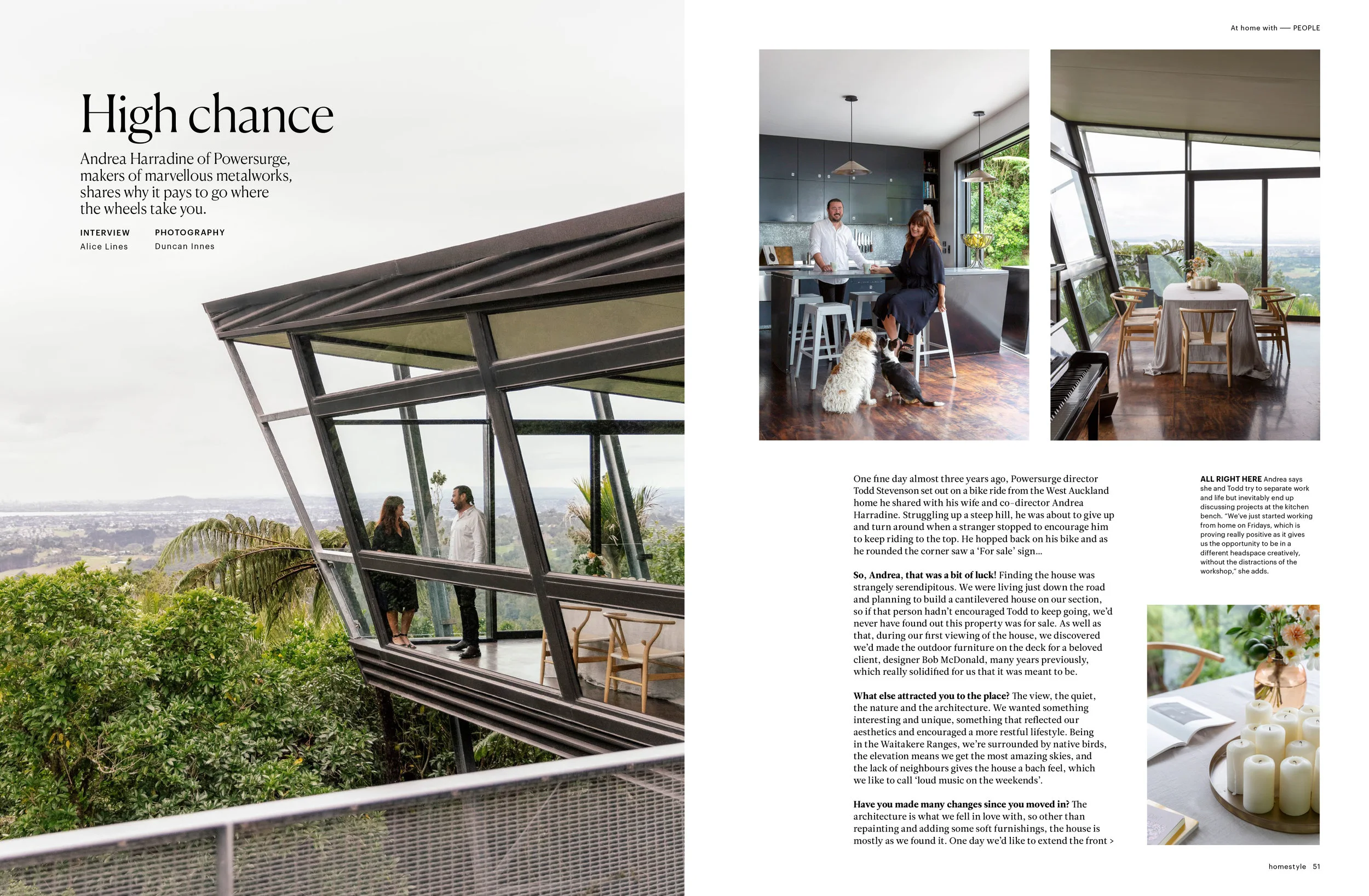Feature on Director’s home. May/June 2019 Homestyle Magazine