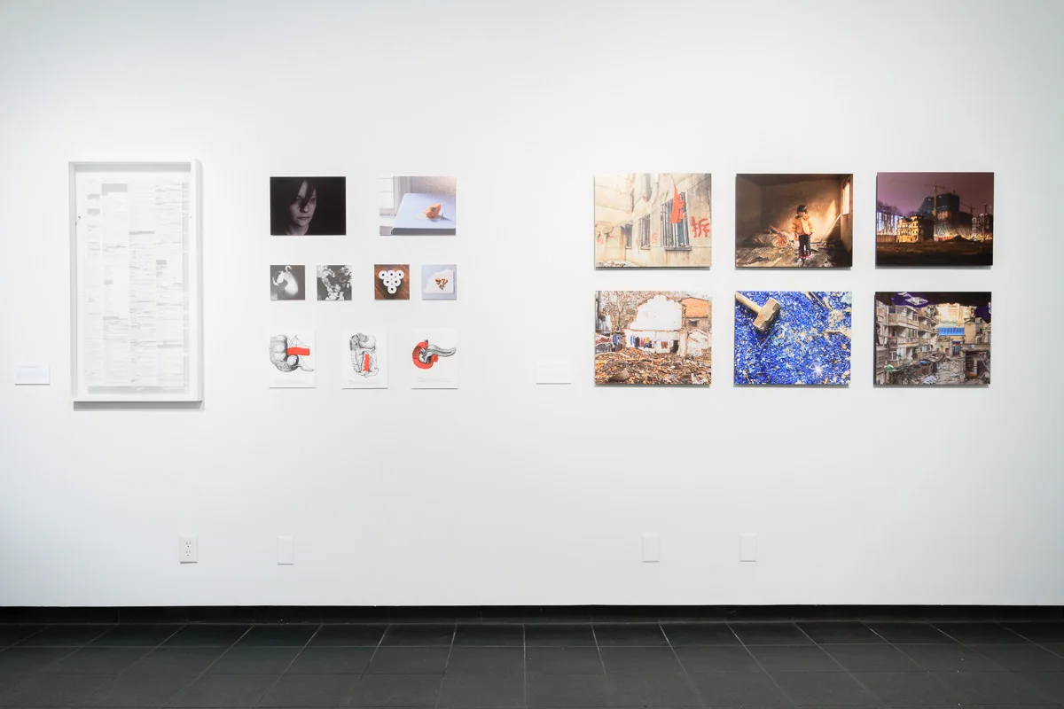 Left to right, works from Elizabeth Harnarine and Shelly Au