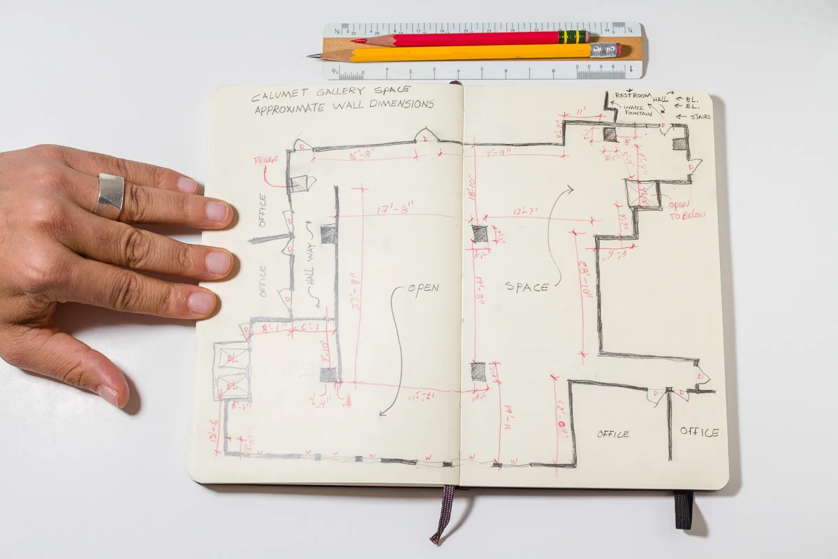 Architectural Floor Plan Sketch of Calumet Gallery Space