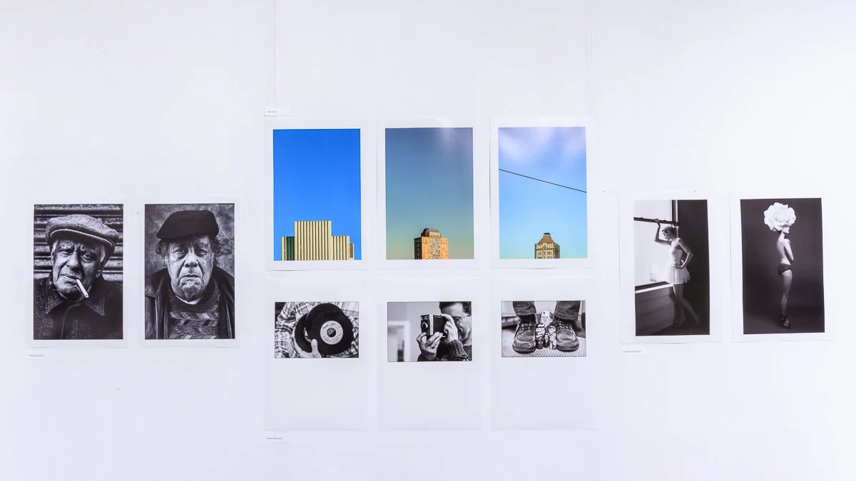 Left to right, works from Meg Laubscher , Won Kim , Jaime Lefkowitz and Evy Reinhart