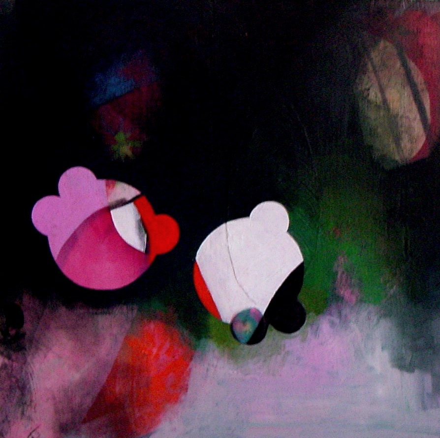 becoming 3, 2005, oil on plywood, 20"x20"