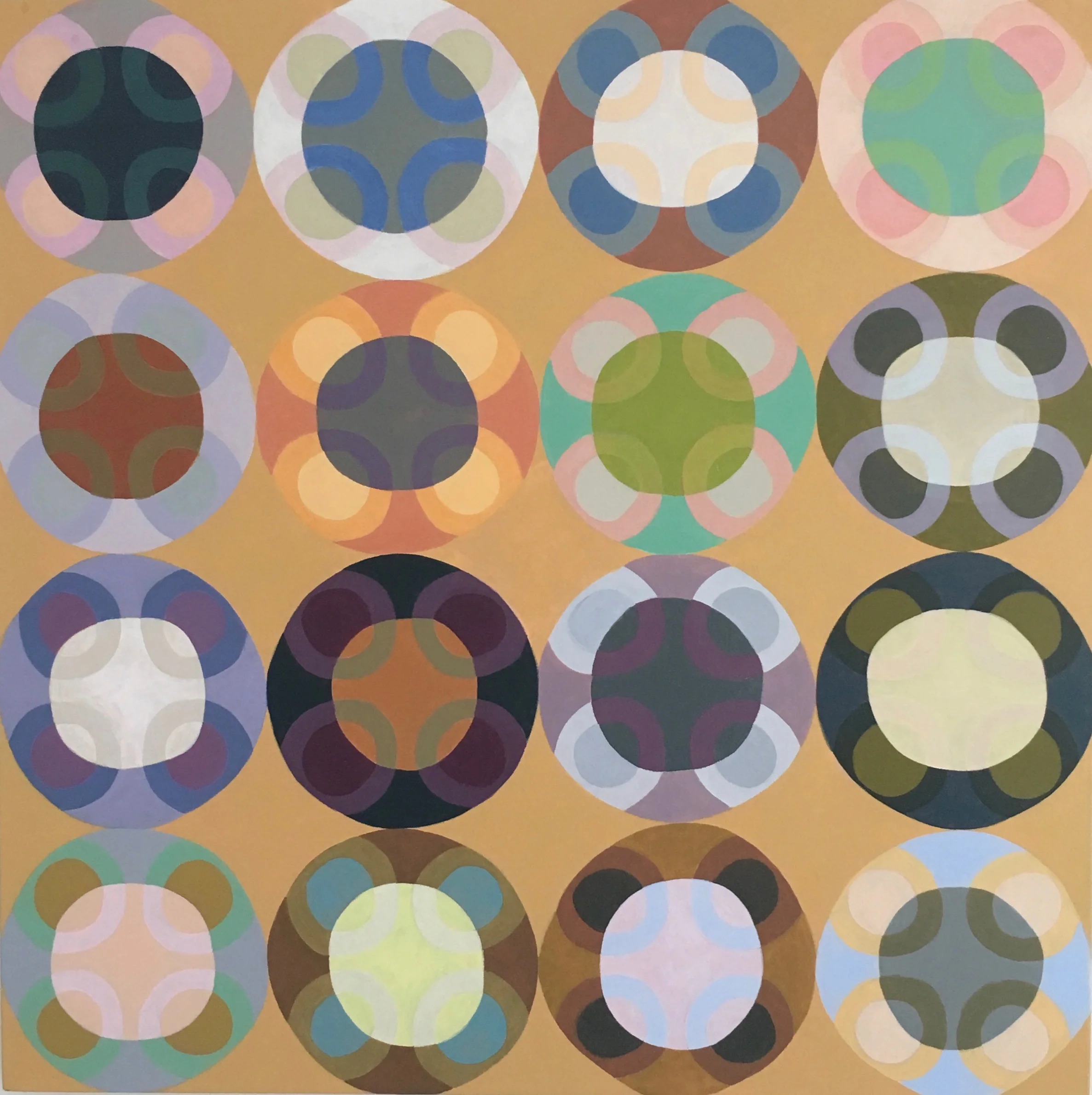 orbs 7, 2017, acrylic on canvas, 32" x 32"