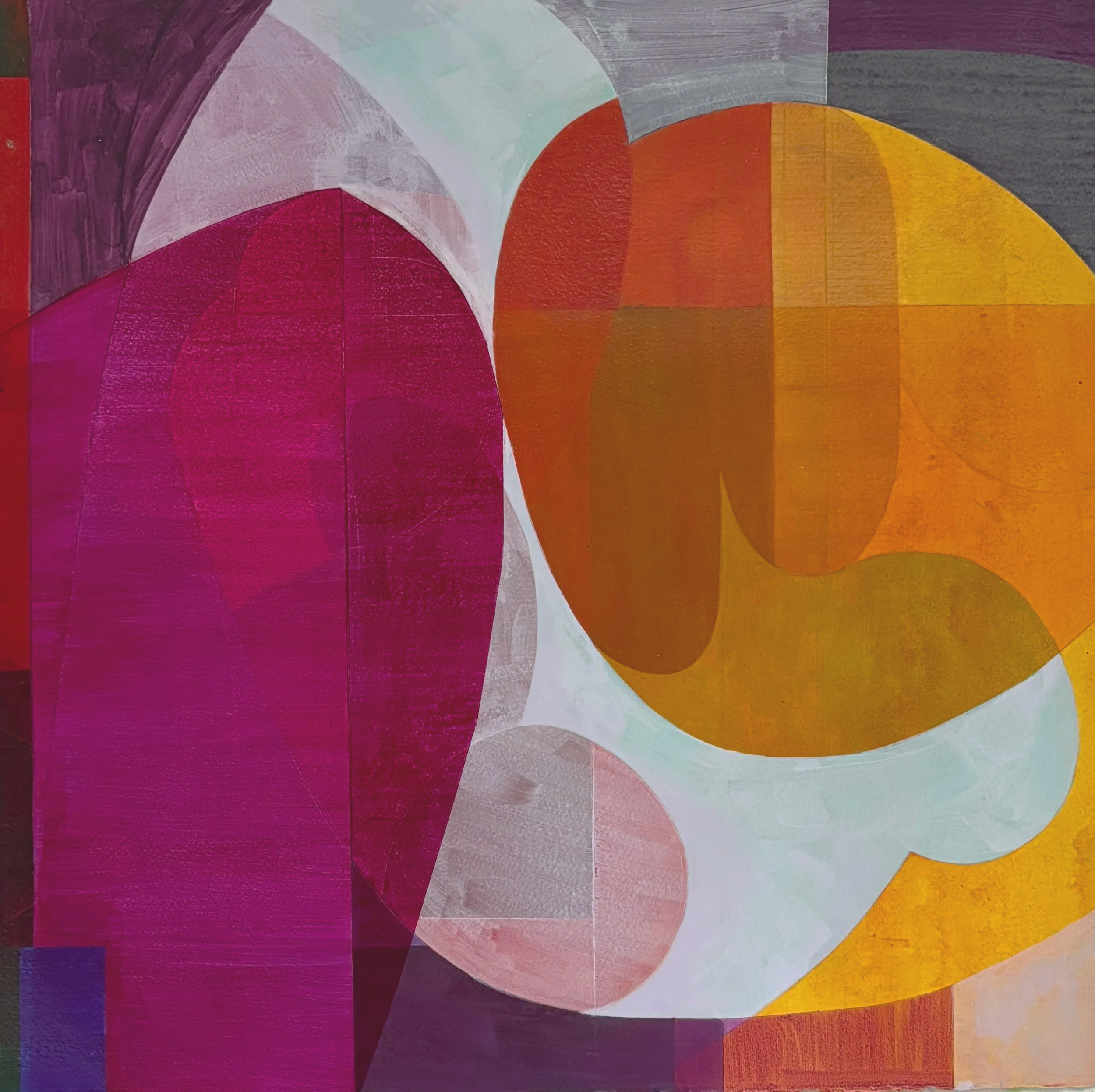 Changing Tide 11, 2026, acrylic and gouache on   watercolor paper, 23" x 23" 