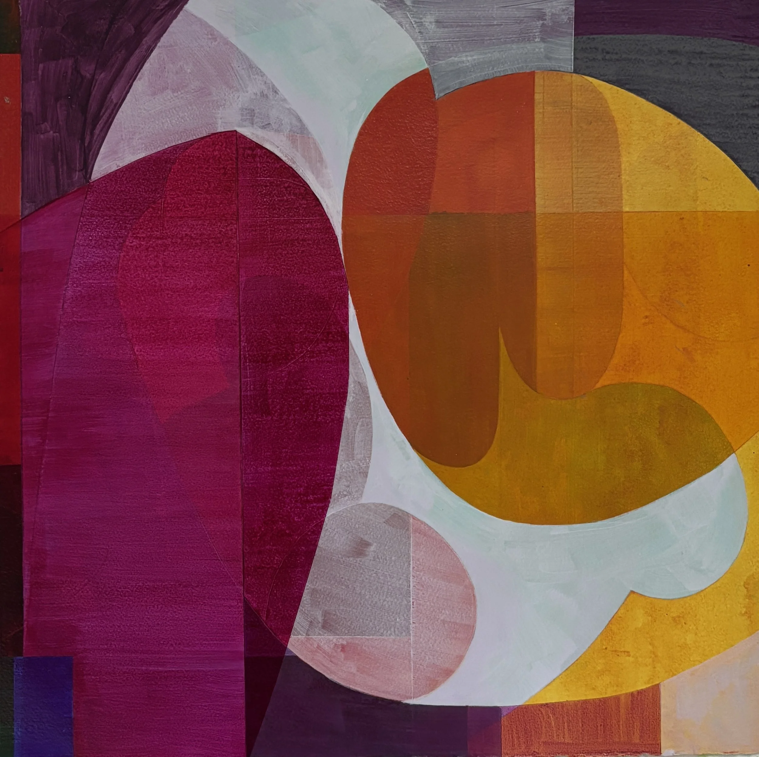 Changing Tide 11, 2026, acrylic and gouache on   watercolor paper, 23" x 23" 