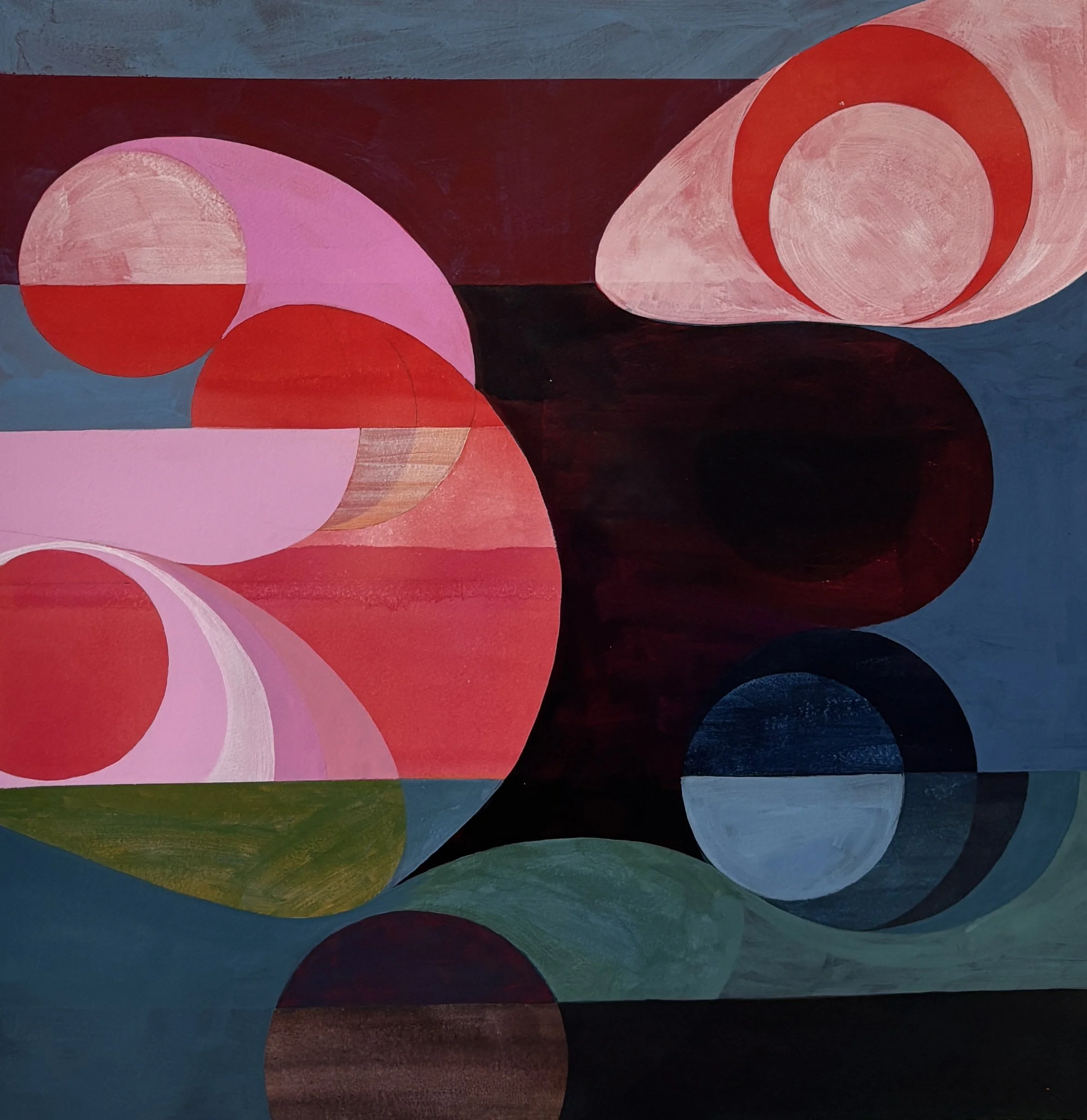 Changing Tide 3, 2025, acrylic and gouache on watercolor paper, 23" x 23"