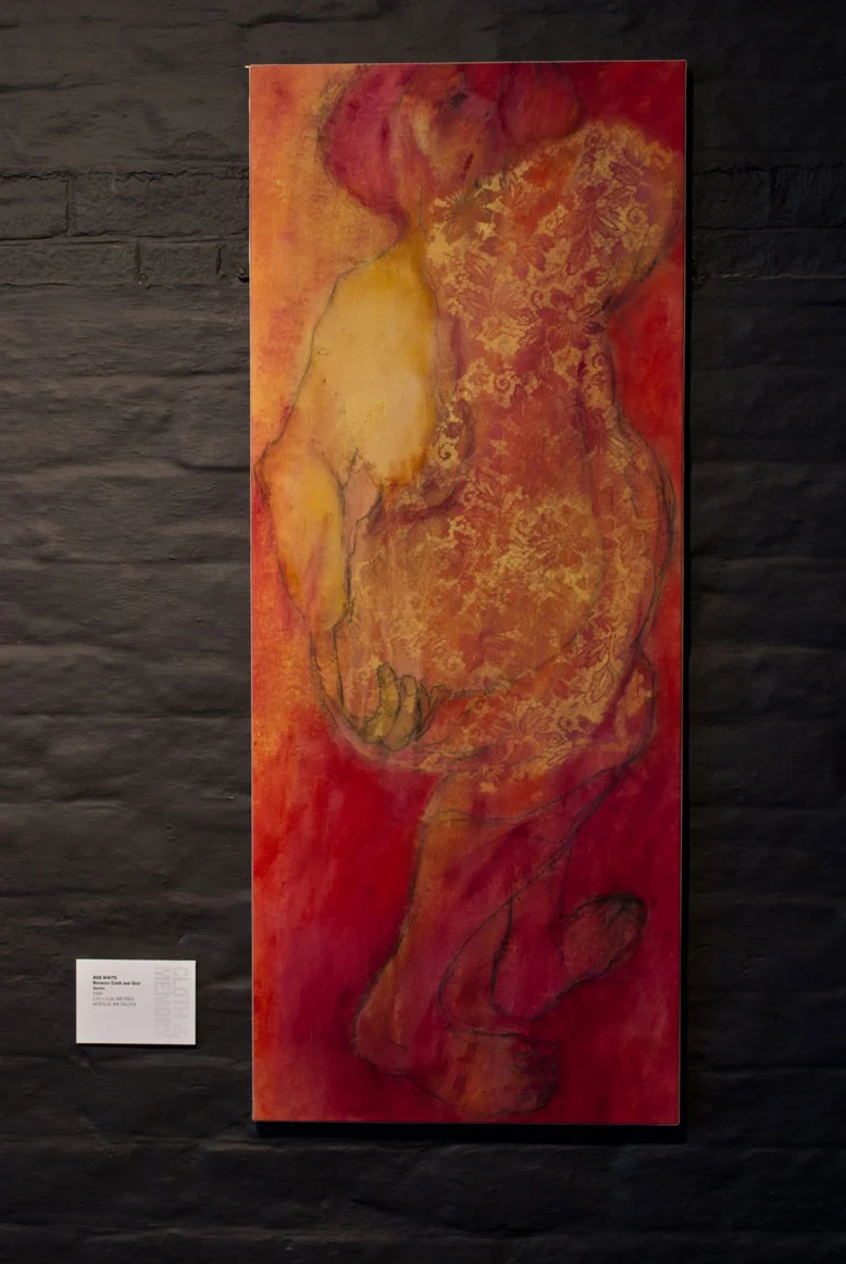 Between Cloth & Skin Series 2004. No.1 163 x 66cm. Acrylic on calico