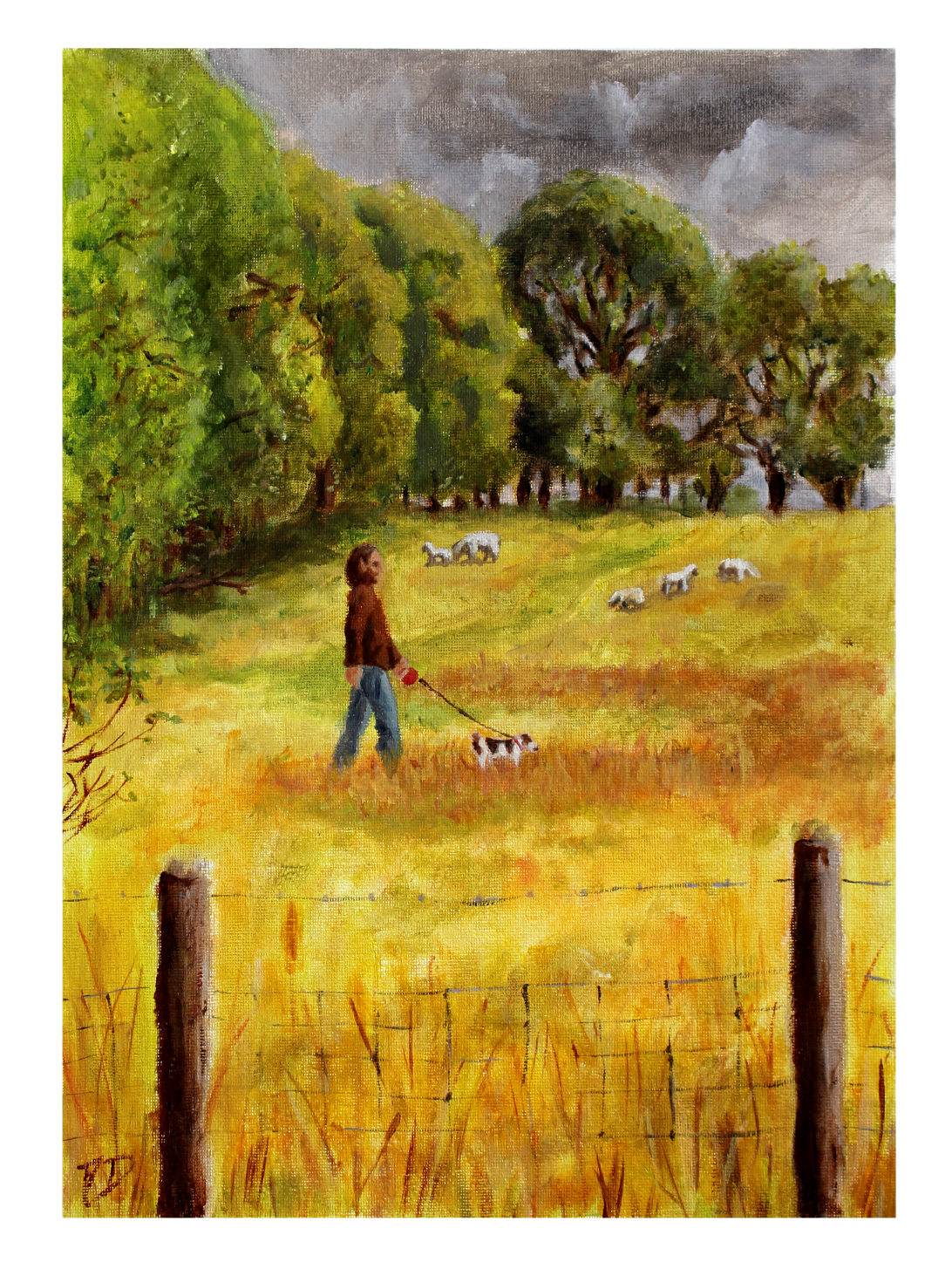 Walking Through Fields Of Gold - Oil Painting