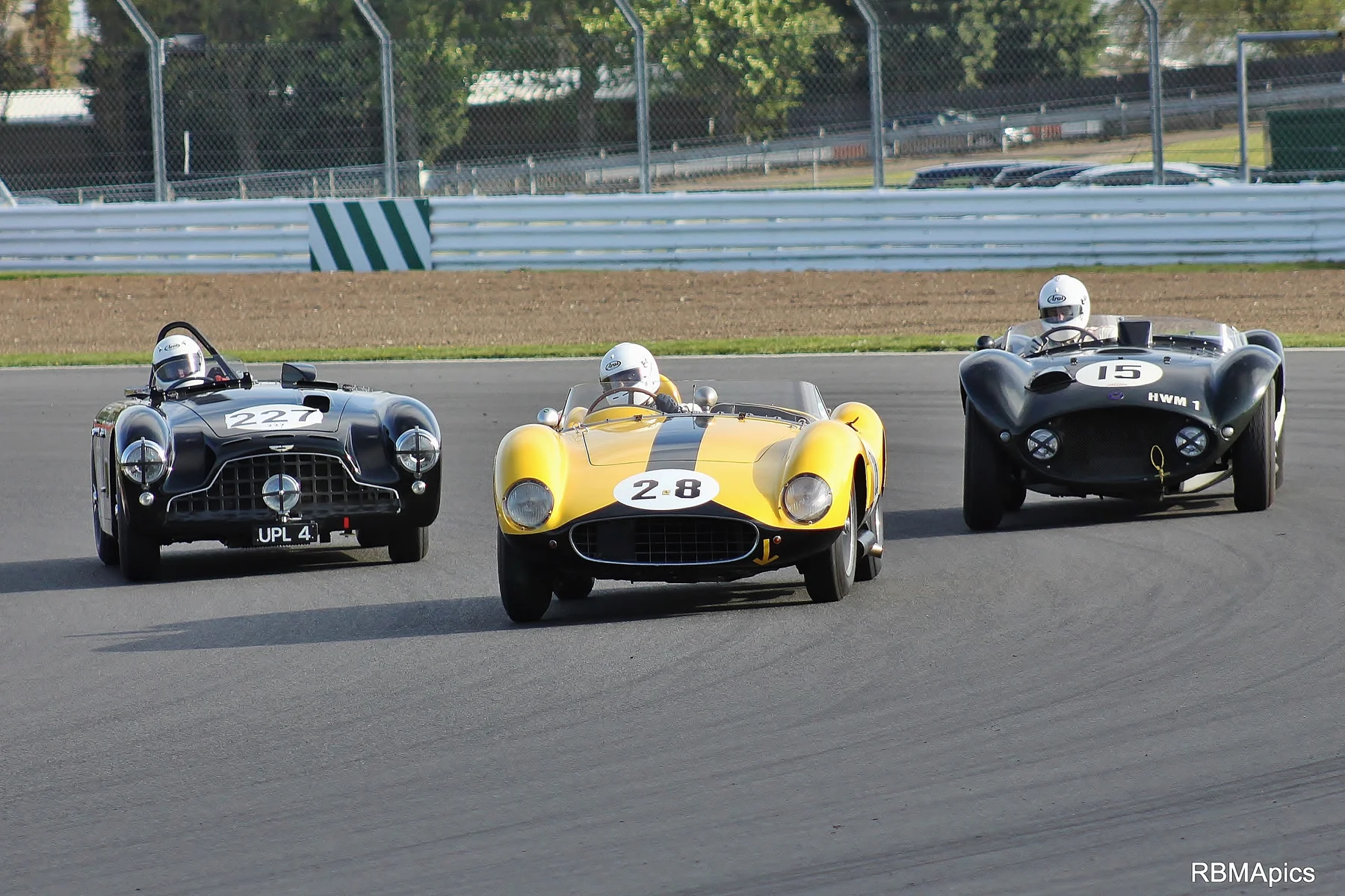 Cars to drool by. Ferrari 500TRC (David Cottingham), Aston Martin DB3 (Martin Melling) and HWM Jaguar (Matt Grist) Photo - Bob Bull (RBMApics) 