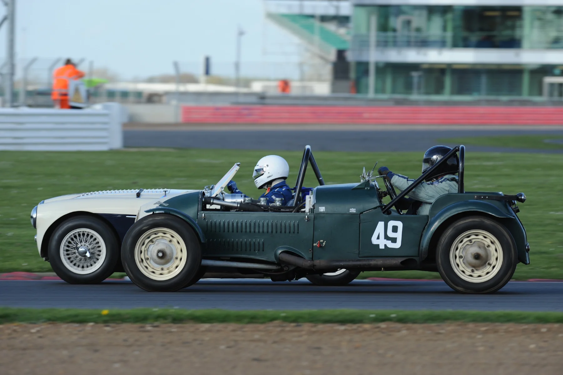 200 Horsepower plus one manpower! Nick Leston takes the unfair advantage by getting Matthew Collins to sit in the engine bay and pedal vigorously! Photo - Jeff Bloxham