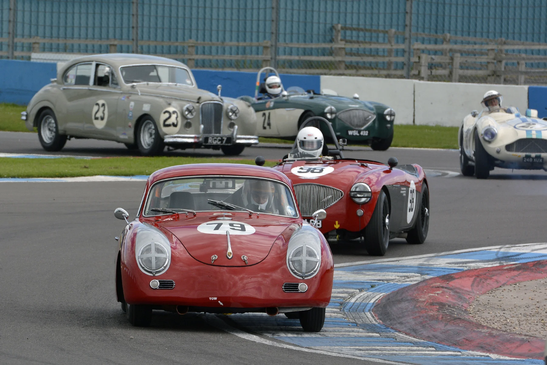Steve Wright briefly starred in the Porsche. Nick Matthews chasing. Photo - Steve Jones