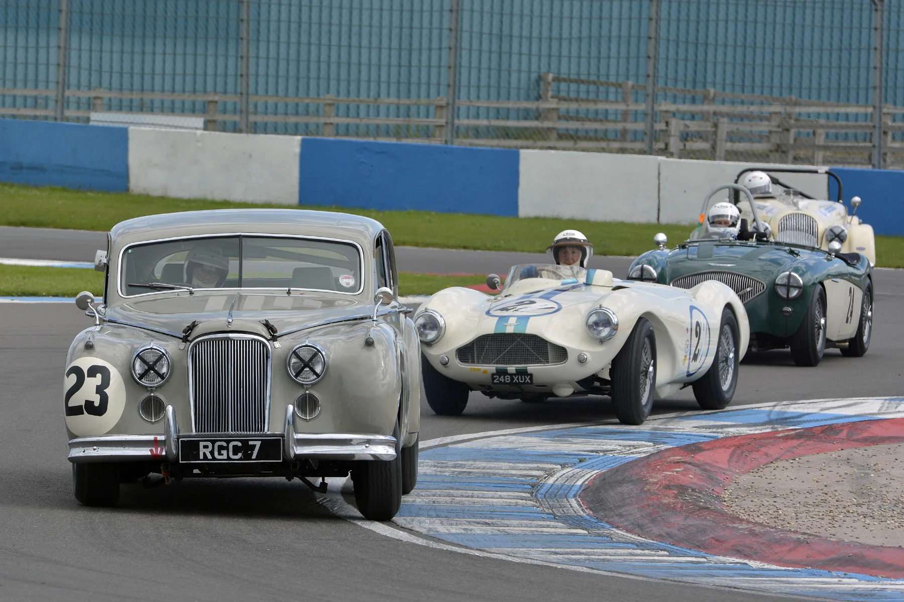 Jaguar, Aston Martin, Austin Healey and Morgan. Four major British marques of the 1950s and what FISCAR is all about. Photo - Steve Jones