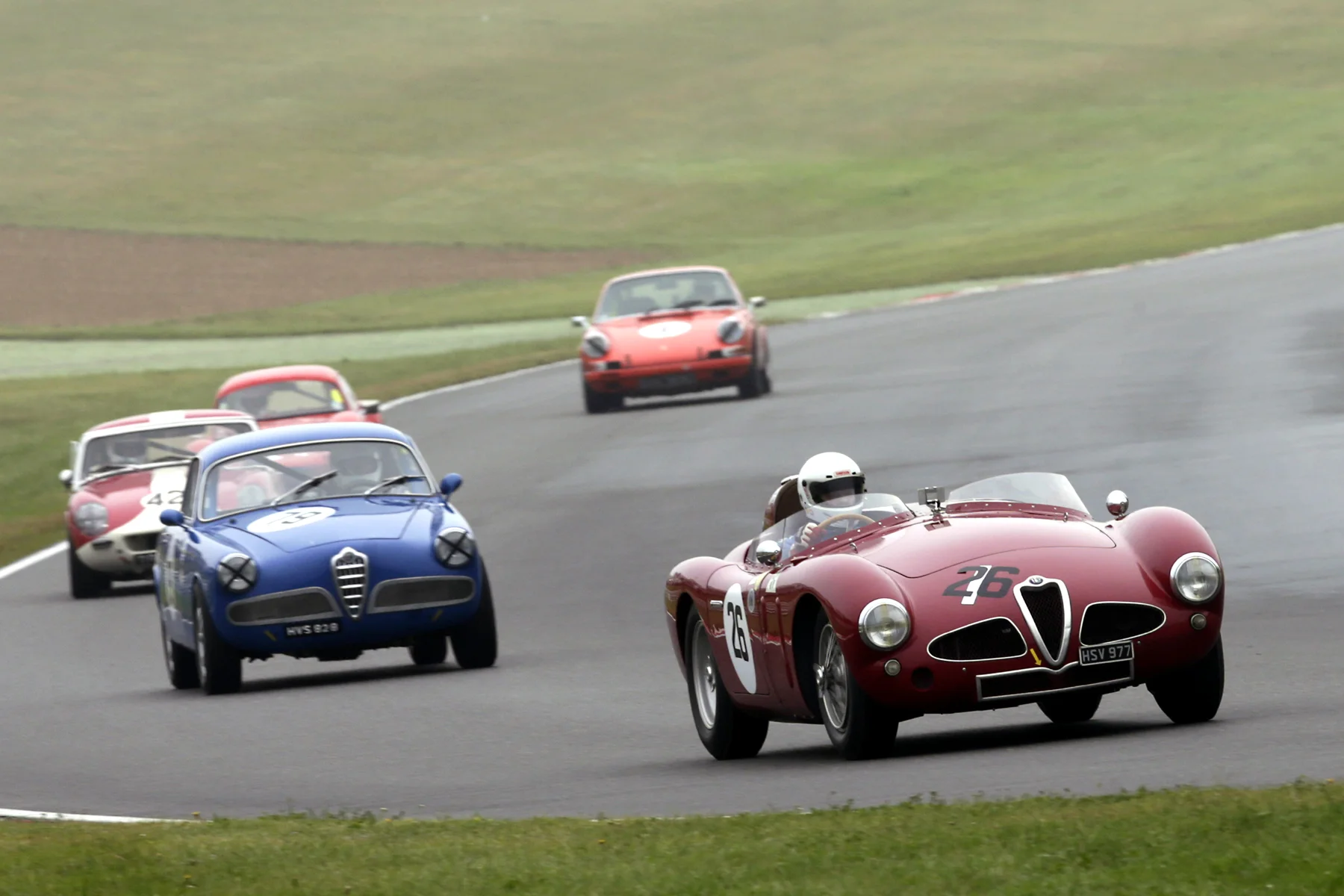 All Alfa battle. Peter Shaw in the Guilietta Sprint eventually got ahead of Christopher Mann Photo - Gary Hawkins 