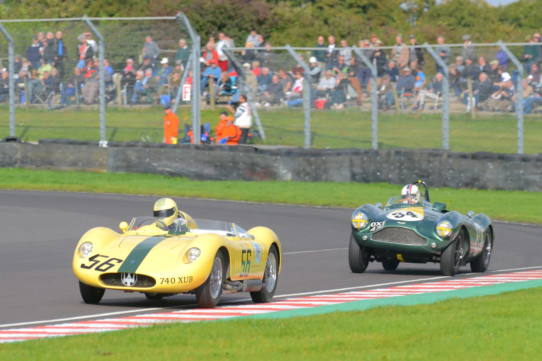 Both the McCulloch Maserati and the Boultbee-Brooks Aston were capable of lapping faster than the GT cars ahead of them but neither was able to get into the battle for 2nd place that raged in front of them and they had to settle for 5th and 6th. Photo - Ollie Read