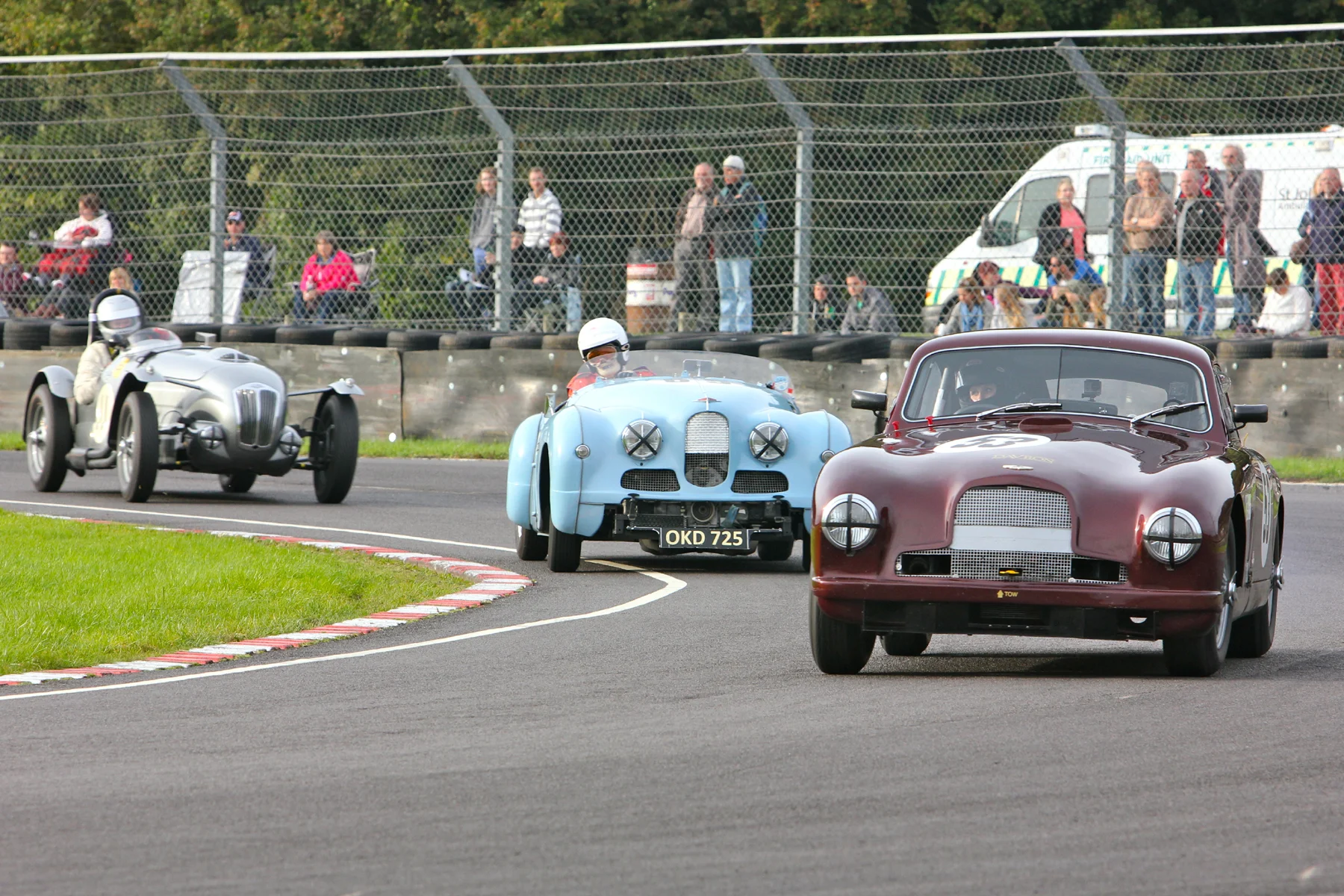 No doubt looking through rose-tinted glasses but this recaptures club sports car racing of the early to mid 50s. Aston Martin DB2 (Hannah Reed - 29th), Jowett Jupiter (John Gane/Richard Arnold - 27th) and Frazer Nash High Speed Model (Ned Spieker - 28th) Photo - Pat Arculus