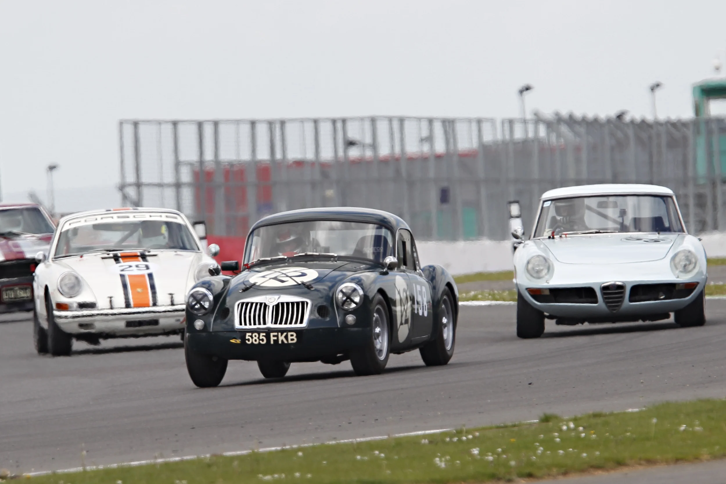 The Tollett MGA Sebring in exalted later company - the Porsche 911 of Simon Bowrey and the rare Alfa Romeo Spyder of Antony Ross. Photo - Mick Walker, , 