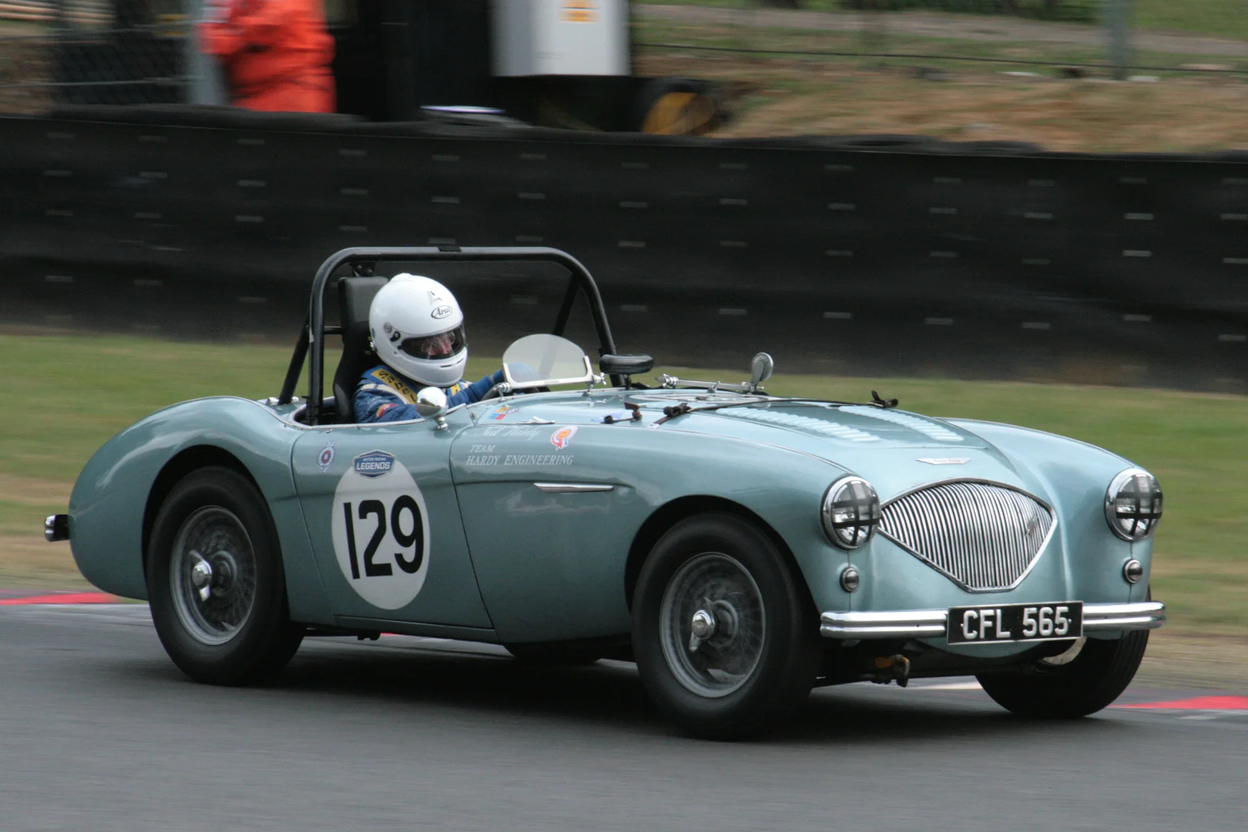 More opposite lock. This time from Neil Hardy in his Austin Healey 100M Photo - John Turner 