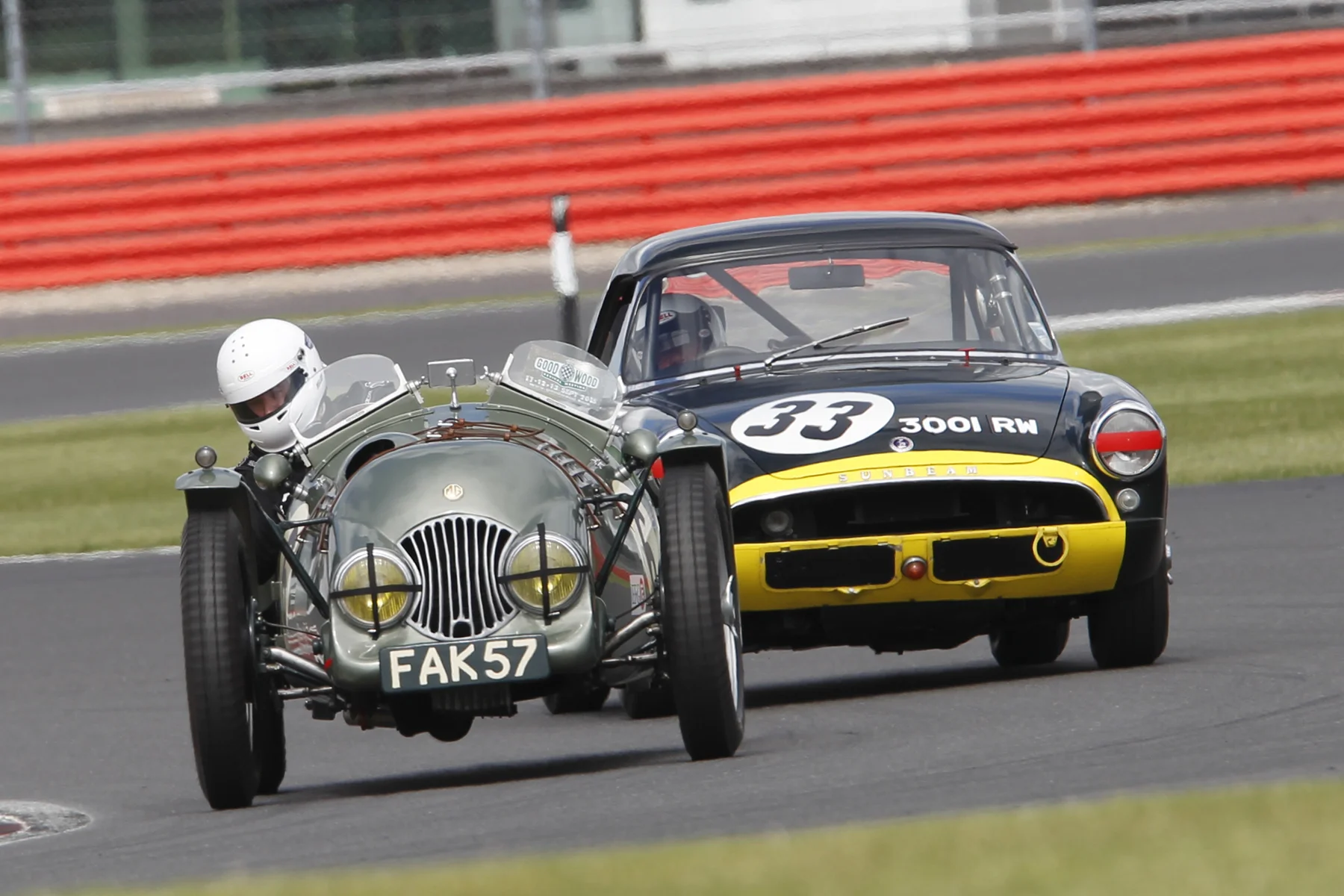 Simon Evans leaning out of The 1949 George Phillips Special replica looking very Pre War; not entirely surprising since the TC was based on the TA, a prewar MG Model. Great to see it out with us. Photo - Mick Walker