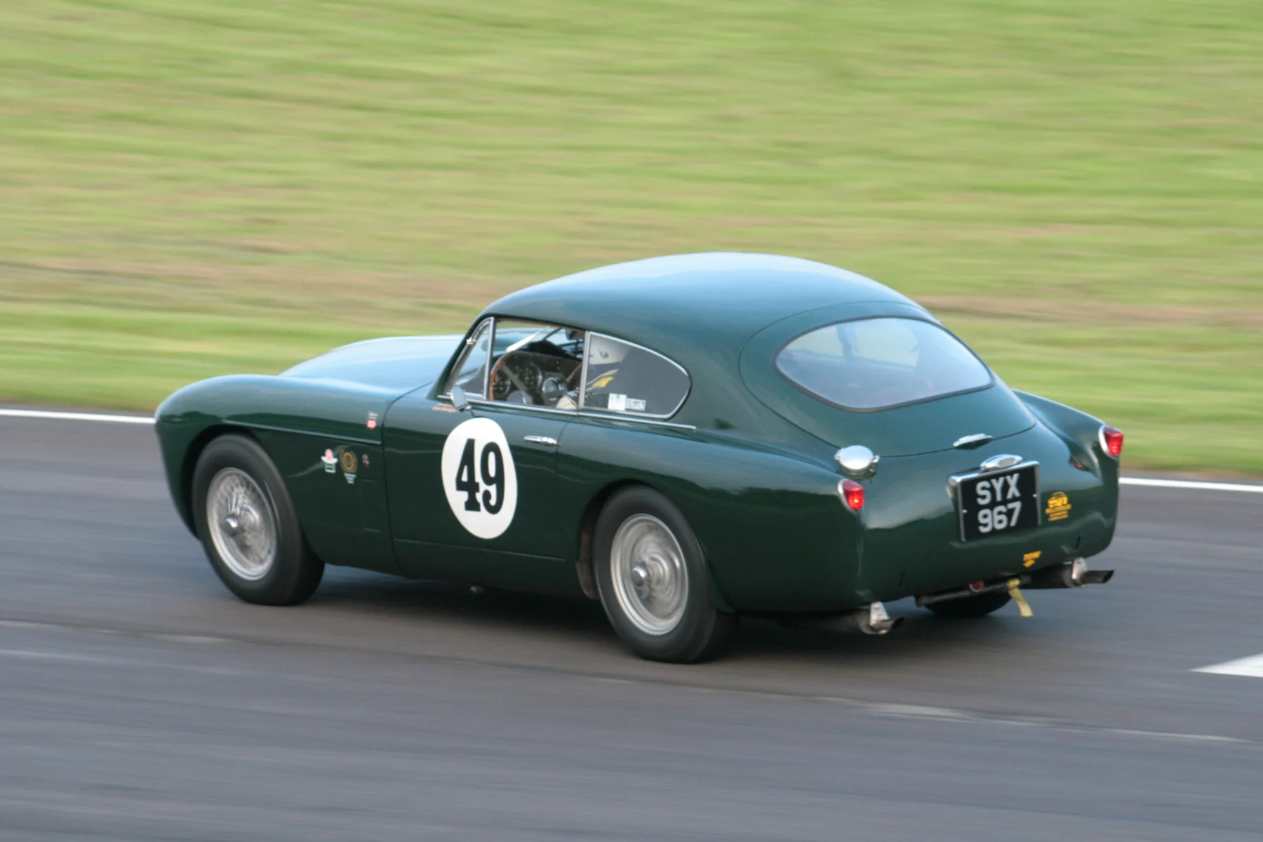 Chris Woodgate pressing on in the Aston Martin DB MkIII that Jon Gross had campaigned for so long Photo - JohnTurner