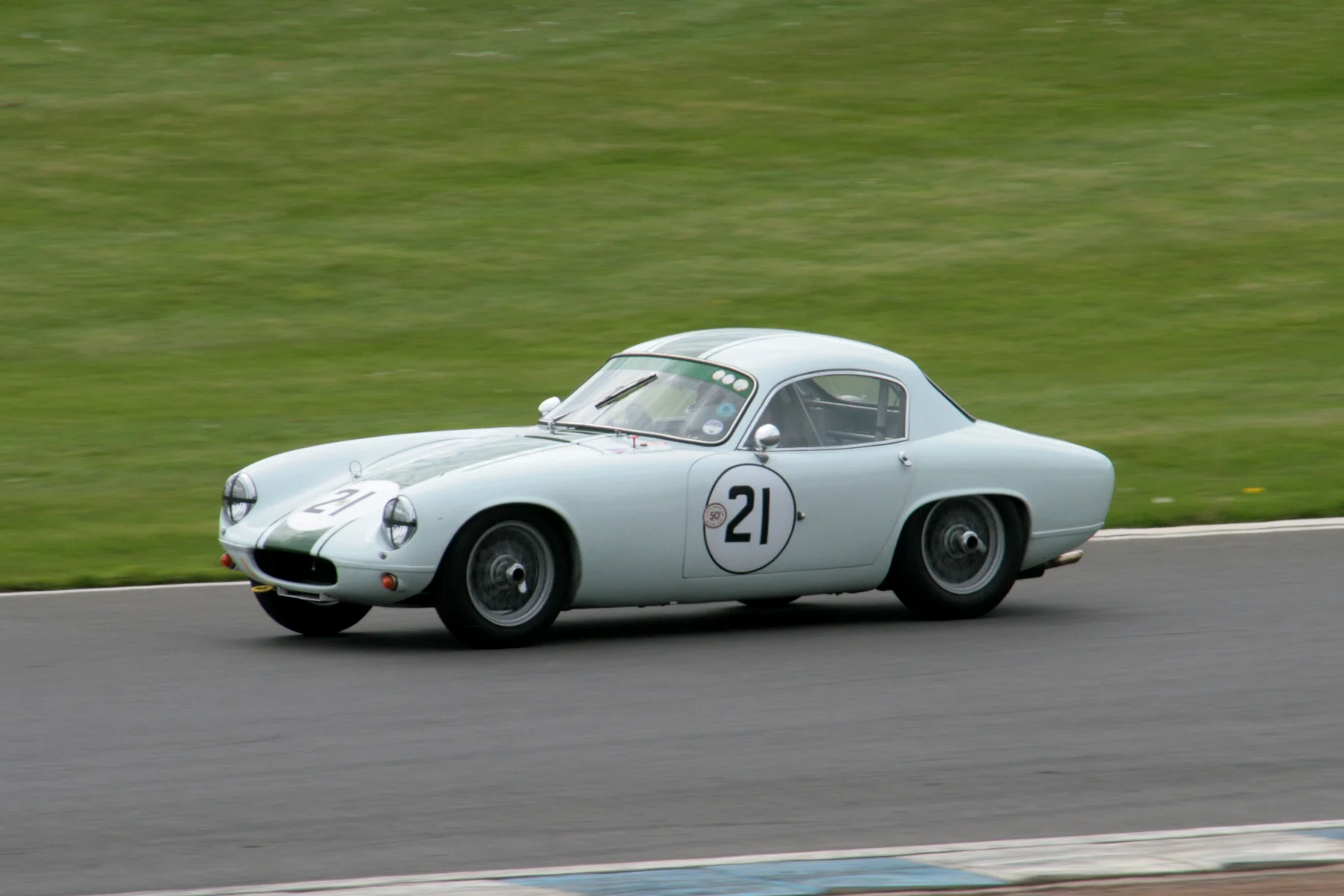 Barry Dye presses on in his Lotus Elite Photo- John Turner