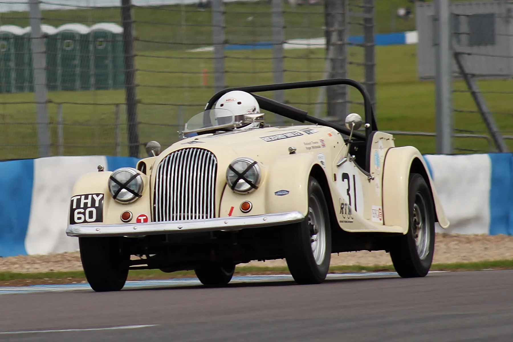 Richard Thorne demonstrates a tad of roll in the Morgan +4 on his way to 6th place Photo - Bob Bull, Tripos Media