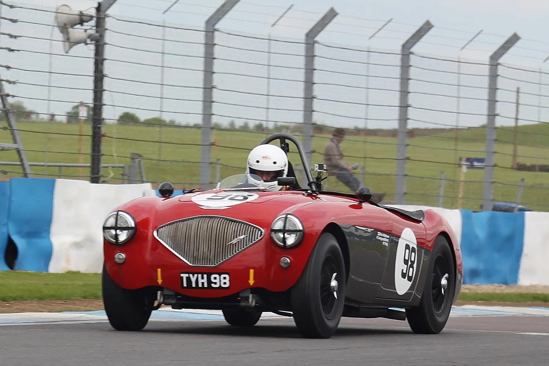 Nick Matthews heads to victory in his Austin Healey 100/4 Photo - Bob Bull, Tripos Media