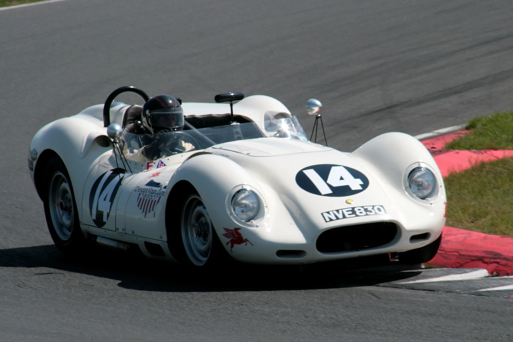 Roberto Giordanelli in his historic Dean Van Lines Lister Chevrolet just pipped Mark Lewis to pole Photo - John Turner