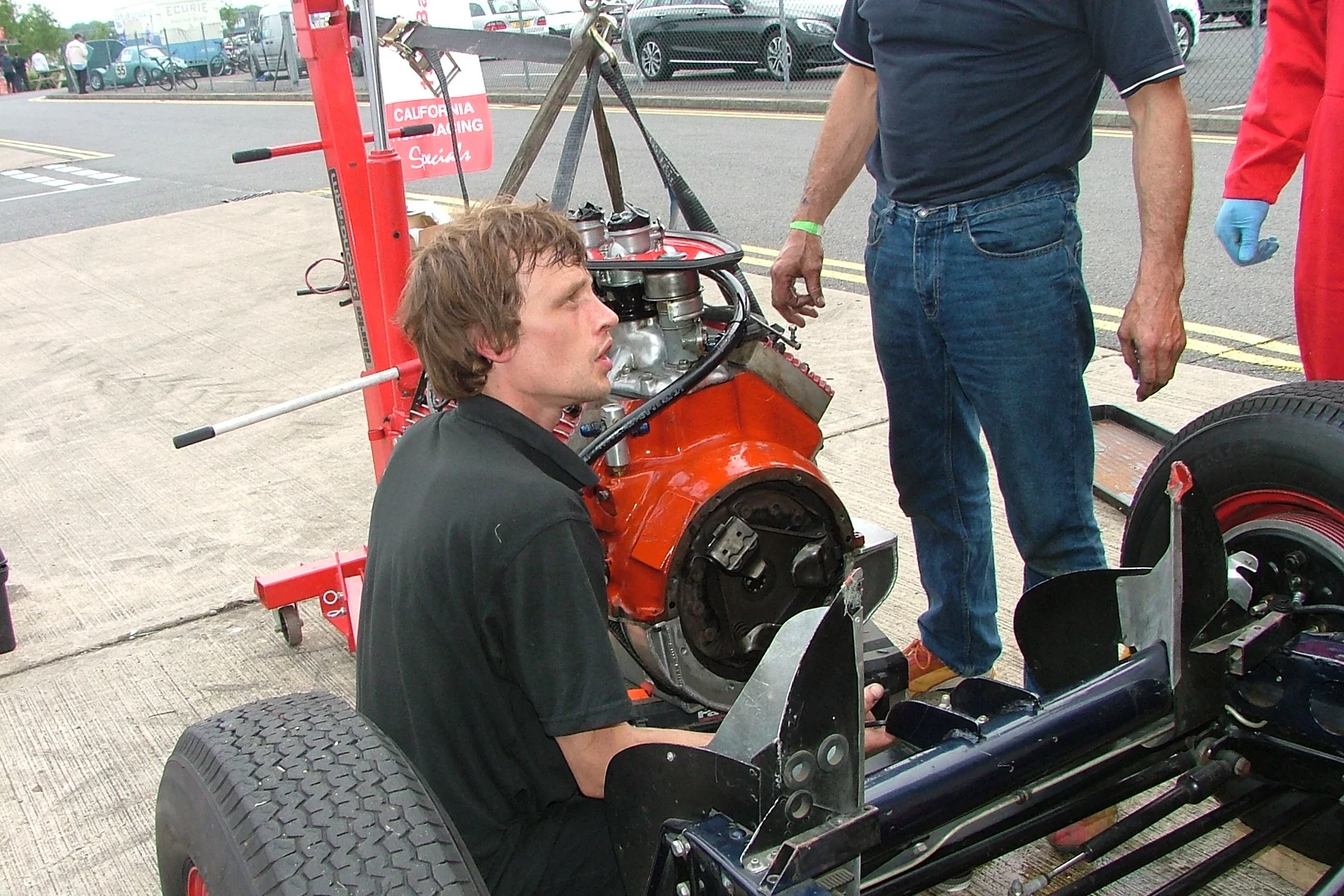 Engine out of the Baldwin Mercury Special at Silverstone, the day before it was due to run at Snetterton. Photo - John Turner