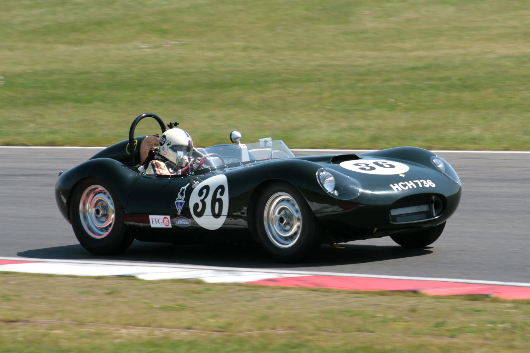 Steve Boultbee-Brooks in the Lister Jaguar Flatiron, the prototype for the later Knobblies and a car driven by Archie in period Photo - John Turner